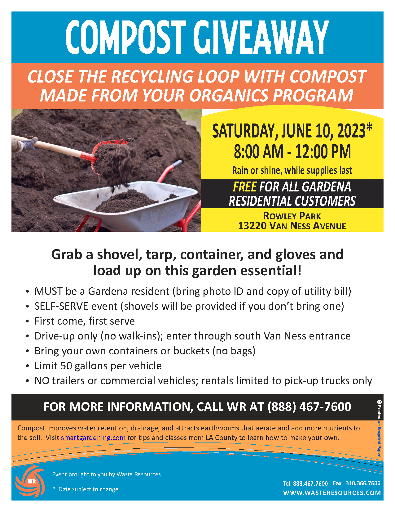 Gardena Compost Giveaway Scheduled For June 10 Waste Resources